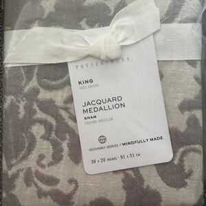 Set of 2 Brand New Pottery Barn Jacquard Medallion King Sham Cover